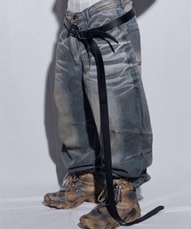 BLR BLUER | 【BLR BLUER】Embossed Wave Washing Wide Denim Pants / 【ビーエルアール ブラー】グランジウォッシングワイドデニムパンツ(デニムパンツ)