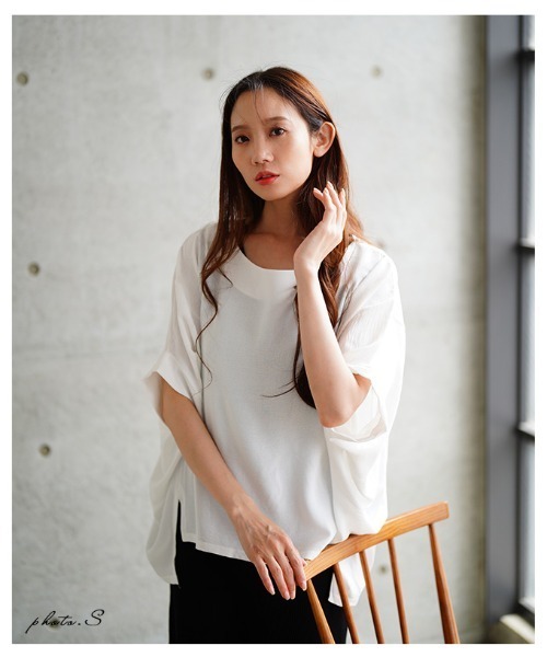 Sawa a la mode(サワアラモード)の「ドルマンスリーブカットソー(Tシャツ/カットソー・レディース・ホワイト/グレー/ブラック・FREE)」の5枚目の写真