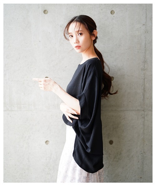 Sawa a la mode(サワアラモード)の「ドルマンスリーブカットソー(Tシャツ/カットソー・レディース・ホワイト/グレー/ブラック・FREE)」の14枚目の写真