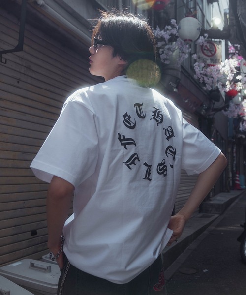 That's life(ザッツライフ)の「That’s life Original Circle logo tee 半袖 Tシャツ 夏服 トップス ビッグシルエット ユニセックス ヘビーウェイト(Tシャツ/カットソー・メンズ・ホワイト/ブラック・SMALL/MEDIUM/LARGE/X-LARGE)」の8枚目の写真