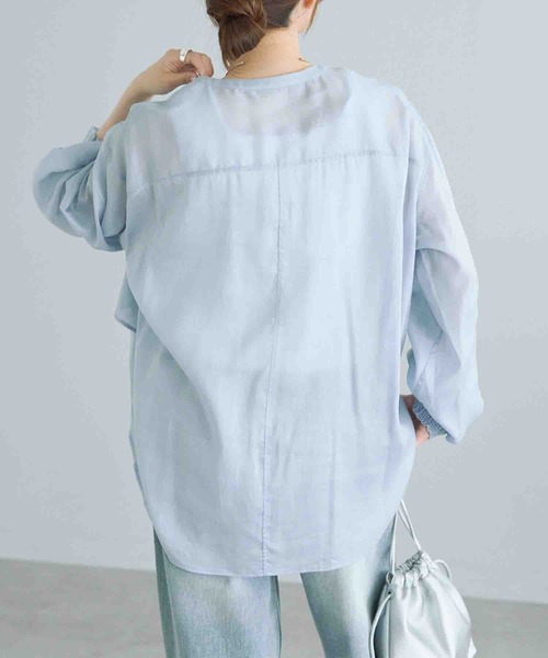 PUAL CE CIN(ピュアルセシン)の「ヨークデザインシアーブラウス(シャツ/ブラウス・レディース・ブラック/モカ/ブルー・FREE)」の7枚目の写真