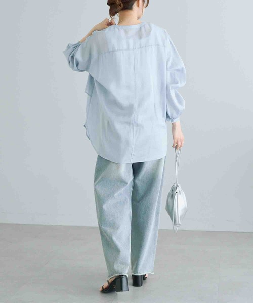 PUAL CE CIN(ピュアルセシン)の「ヨークデザインシアーブラウス(シャツ/ブラウス・レディース・ブラック/モカ/ブルー・FREE)」の10枚目の写真