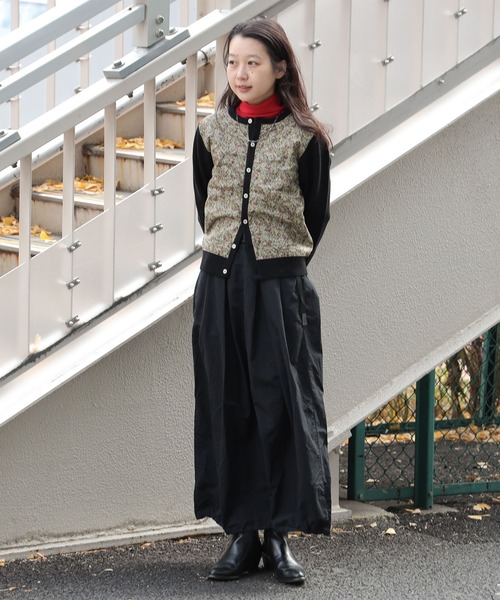 BEAMS BOY（ビームスボーイ）の「【2/5再値下げ】リバティ パッチ カーディガン（カーディガン/ボレロ・レディース・グレー/ブラック/レッド・1/2）」の5枚目の写真