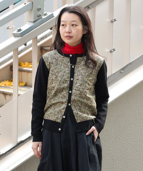 BEAMS BOY（ビームスボーイ）の「【2/5再値下げ】リバティ パッチ カーディガン（カーディガン/ボレロ・レディース・グレー/ブラック/レッド・1/2）」の4枚目の写真