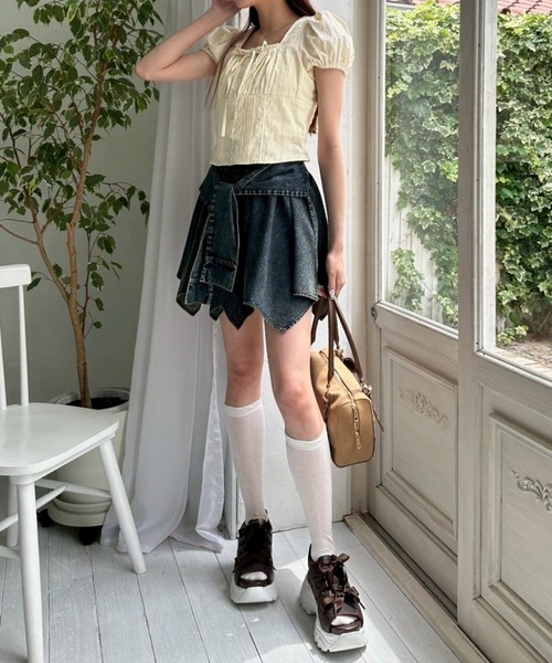 腰巻きミニスカート（スカート）｜OLIVE des OLIVE（オリーブデ