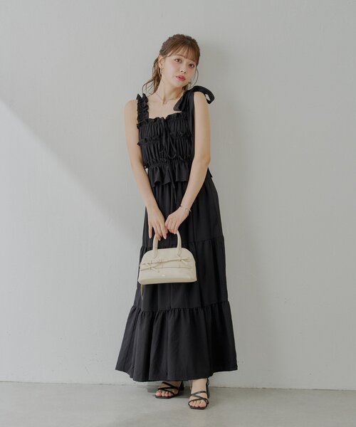 Chico アシメリボン配色ロングOP ワンピース Chico（チコ）の「アシメリボン配色ロングOP（ワンピース）」 - WEAR