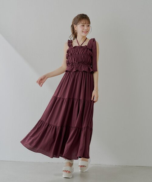 Chico アシメリボン配色ロングOP ワンピース Chico（チコ）の「アシメリボン配色ロングOP（ワンピース）」 - WEAR
