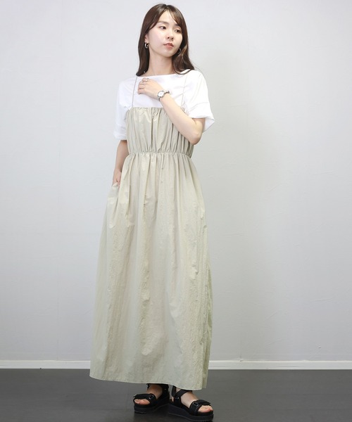 Aletta vita(アレッタビータ)の「バックリボンキャミワンピース(ワンピース・レディース・ダークブルー/ベージュ・M)」の11枚目の写真