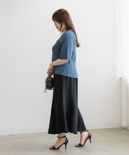CLETTE(クレット)の「ダブルジップリブニット(ニット/セーター・レディース・ブルー/チャコールグレー/ブラック・LL/3L/4L)」の17枚目の写真