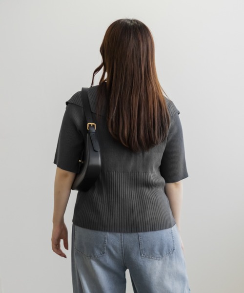 CLETTE(クレット)の「ダブルジップリブニット(ニット/セーター・レディース・ブルー/チャコールグレー/ブラック・LL/3L/4L)」の12枚目の写真