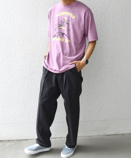 SCREEN STARS（スクリーンスターズ）の「SCREEN STARS: ガーメントダイ フェード カラー レトロ グラフィック Tシャツ◇（Tシャツ/カットソー・メンズ・グリーン/ピンク/イエロー/ブルー/ベージュ・MEDIUM/LARGE/X-LARGE）」の7枚目の写真