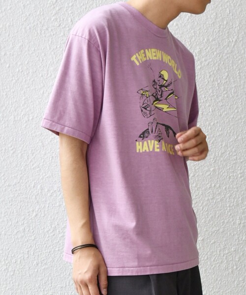 SCREEN STARS（スクリーンスターズ）の「SCREEN STARS: ガーメントダイ フェード カラー レトロ グラフィック Tシャツ◇（Tシャツ/カットソー・メンズ・グリーン/ピンク/イエロー/ブルー/ベージュ・MEDIUM/LARGE/X-LARGE）」の10枚目の写真