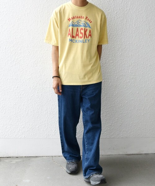 SCREEN STARS（スクリーンスターズ）の「SCREEN STARS: ガーメントダイ フェード カラー レトロ グラフィック Tシャツ◇（Tシャツ/カットソー・メンズ・グリーン/ピンク/イエロー/ブルー/ベージュ・MEDIUM/LARGE/X-LARGE）」の11枚目の写真