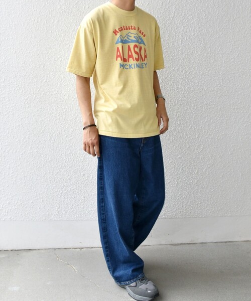 SCREEN STARS（スクリーンスターズ）の「SCREEN STARS: ガーメントダイ フェード カラー レトロ グラフィック Tシャツ◇（Tシャツ/カットソー・メンズ・グリーン/ピンク/イエロー/ブルー/ベージュ・MEDIUM/LARGE/X-LARGE）」の12枚目の写真