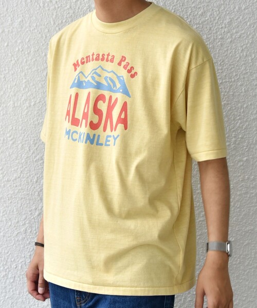 SCREEN STARS（スクリーンスターズ）の「SCREEN STARS: ガーメントダイ フェード カラー レトロ グラフィック Tシャツ◇（Tシャツ/カットソー・メンズ・グリーン/ピンク/イエロー/ブルー/ベージュ・MEDIUM/LARGE/X-LARGE）」の14枚目の写真