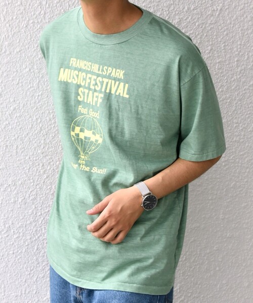 SCREEN STARS（スクリーンスターズ）の「SCREEN STARS: ガーメントダイ フェード カラー レトロ グラフィック Tシャツ◇（Tシャツ/カットソー・メンズ・グリーン/ピンク/イエロー/ブルー/ベージュ・MEDIUM/LARGE/X-LARGE）」の17枚目の写真