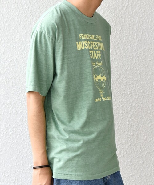 SCREEN STARS（スクリーンスターズ）の「SCREEN STARS: ガーメントダイ フェード カラー レトロ グラフィック Tシャツ◇（Tシャツ/カットソー・メンズ・グリーン/ピンク/イエロー/ブルー/ベージュ・MEDIUM/LARGE/X-LARGE）」の18枚目の写真