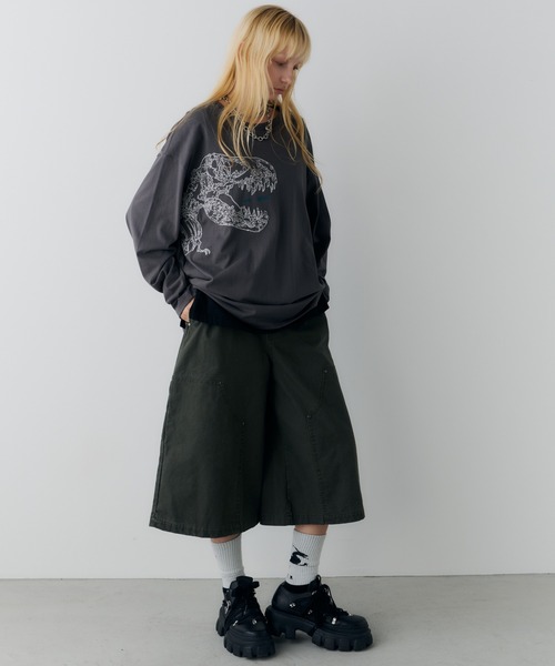 AIVER（アイバー）の「AIVER　ワイドクォーターダブルニーパンツ（その他パンツ・メンズ・ダークグレー/カーキ/ブラック・LARGE/MEDIUM/SMALL）」の4枚目の写真