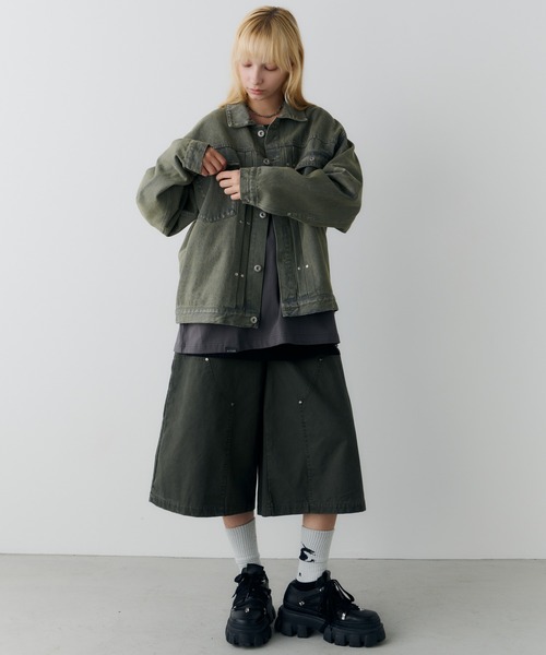 AIVER（アイバー）の「AIVER　ワイドクォーターダブルニーパンツ（その他パンツ・メンズ・ダークグレー/カーキ/ブラック・LARGE/MEDIUM/SMALL）」の5枚目の写真