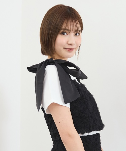 REDYAZEL(レディアゼル)の「【セットアップ可能】3Dフラワーレースショルダーリボンビスチェ(キャミソール・レディース・ブラック/ブルー/キナリ・FREE)」の18枚目の写真