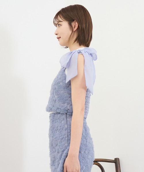 REDYAZEL(レディアゼル)の「【セットアップ可能】3Dフラワーレースショルダーリボンビスチェ(キャミソール・レディース・ブラック/ブルー/キナリ・FREE)」の12枚目の写真