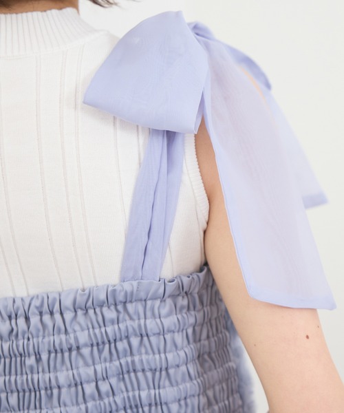 REDYAZEL(レディアゼル)の「【セットアップ可能】3Dフラワーレースショルダーリボンビスチェ(キャミソール・レディース・ブラック/ブルー/キナリ・FREE)」の15枚目の写真