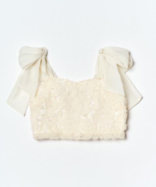 REDYAZEL(レディアゼル)の「【セットアップ可能】3Dフラワーレースショルダーリボンビスチェ(キャミソール・レディース・ブラック/ブルー/キナリ・FREE)」の21枚目の写真