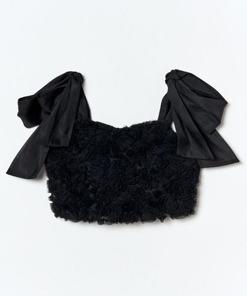 REDYAZEL(レディアゼル)の「【セットアップ可能】3Dフラワーレースショルダーリボンビスチェ(キャミソール・レディース・ブラック/ブルー/キナリ・FREE)」の22枚目の写真