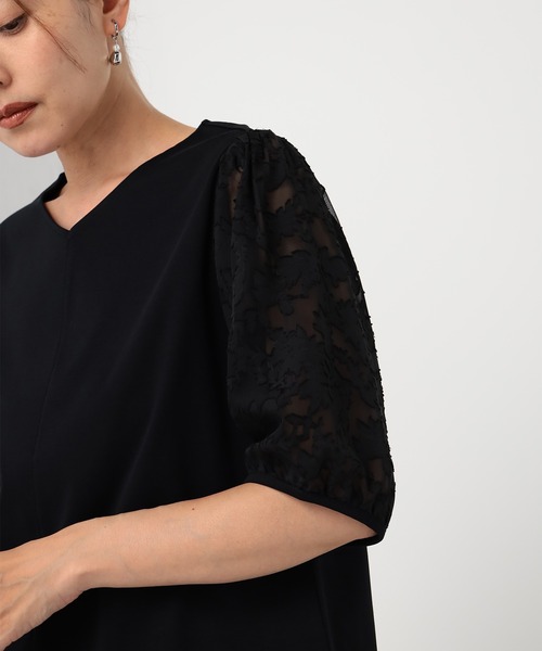 GALLORIA(ギャローリア)の「【キレメクシリーズ】接触冷感 綿100% 袖オパールプルオーバー(Tシャツ/カットソー・レディース・ブラック/ライトグレー/ホワイト・S/M/L/LL)」の10枚目の写真