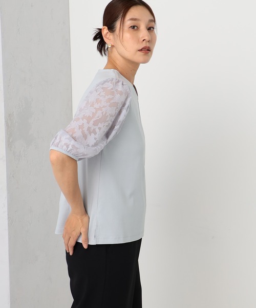 GALLORIA(ギャローリア)の「【キレメクシリーズ】接触冷感 綿100% 袖オパールプルオーバー(Tシャツ/カットソー・レディース・ブラック/ライトグレー/ホワイト・S/M/L/LL)」の12枚目の写真