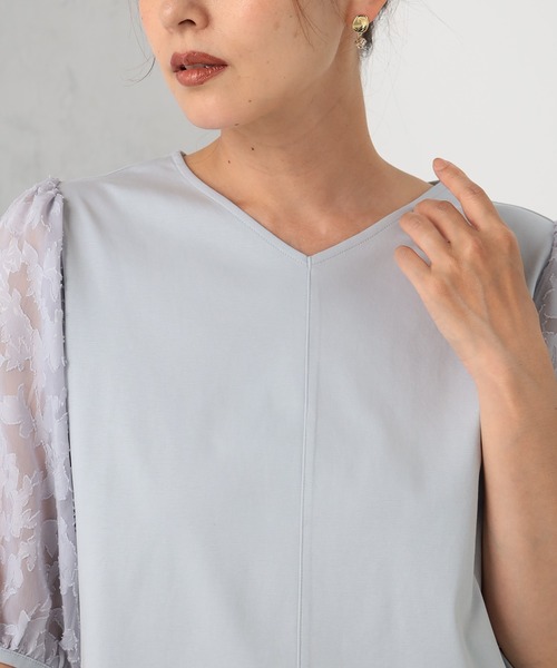 GALLORIA(ギャローリア)の「【キレメクシリーズ】接触冷感 綿100% 袖オパールプルオーバー(Tシャツ/カットソー・レディース・ブラック/ライトグレー/ホワイト・S/M/L/LL)」の13枚目の写真