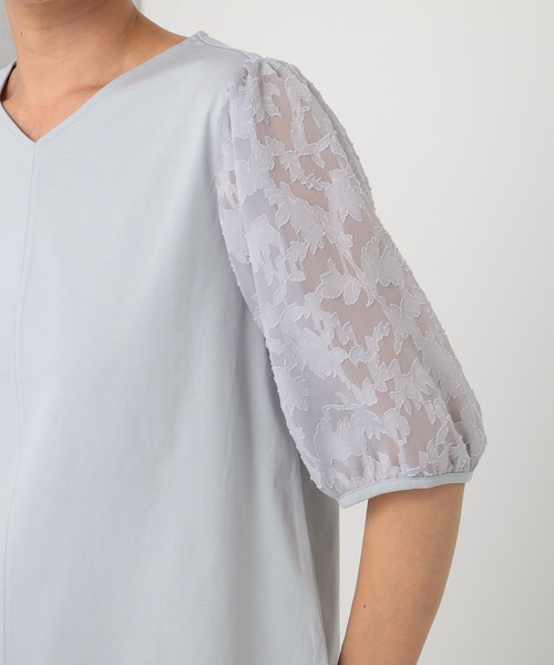 GALLORIA(ギャローリア)の「【キレメクシリーズ】接触冷感 綿100% 袖オパールプルオーバー(Tシャツ/カットソー・レディース・ブラック/ライトグレー/ホワイト・S/M/L/LL)」の14枚目の写真