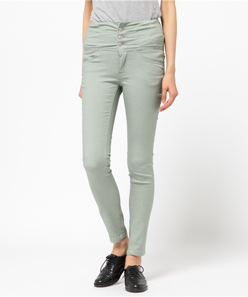 Luz Llena (philter)（ラズレナ　フィルター）の「ハイウエストストレッチ スキニーデニムパンツ/カラースキニーパンツ◆（デニムパンツ・レディース・グレー/サックスブルー/ネイビー/ブルー/ホワイト/ライトピンク/ライトグレー/ライトグリーン/ブラック・X-LARGE/X-SMALL/SMALL/LARGE/MEDIUM）」の10枚目の写真