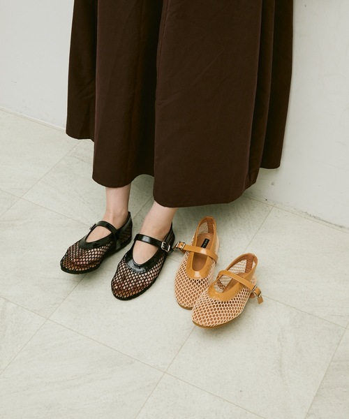 Mesh flat ballet shoes / メッシュフラットバレエシューズ