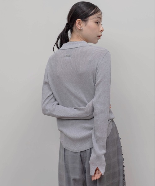 ★【新品】エイミーロウ ラメリブポロニット 今季新作 ダークグレー★ ラメリブポロニット Eimee Law│Eimee Law & LHELBIE 公式オンラインストア