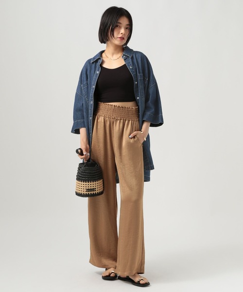 BAYFLOW（ベイフロー）の「デニムチュニックシャツ（シャツ/ブラウス・レディース・インディゴブルー/サックスブルー・FREE）」の15枚目の写真