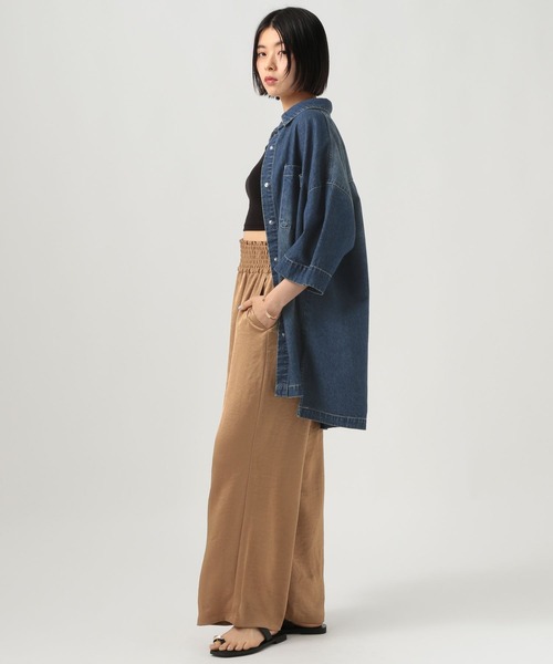 BAYFLOW（ベイフロー）の「デニムチュニックシャツ（シャツ/ブラウス・レディース・インディゴブルー/サックスブルー・FREE）」の16枚目の写真