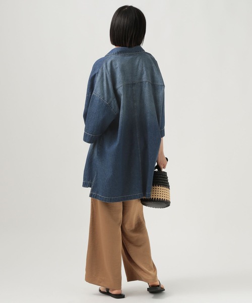 BAYFLOW（ベイフロー）の「デニムチュニックシャツ（シャツ/ブラウス・レディース・インディゴブルー/サックスブルー・FREE）」の17枚目の写真