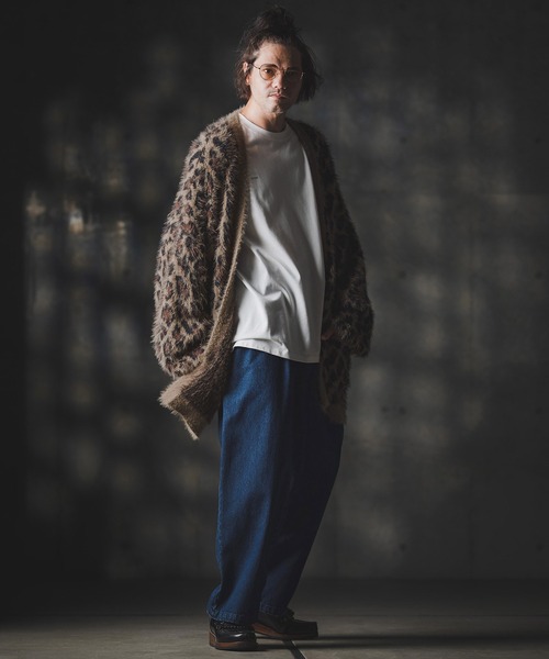GLIMCLAP（グリムクラップ）の「mcg3664-Minimai detail cardigan -Leopard feather yarn sweater- ニットカーディガン（カーディガン/ボレロ・メンズ・レオパード・S/M/L）」の7枚目の写真