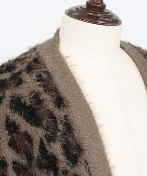 GLIMCLAP（グリムクラップ）の「mcg3664-Minimai detail cardigan -Leopard feather yarn sweater- ニットカーディガン（カーディガン/ボレロ・メンズ・レオパード・S/M/L）」の11枚目の写真