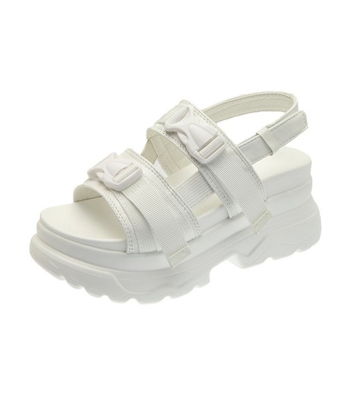 IRADOWL（アイラドール）の「Wベルト厚底サンダル（サンダル・レディース・ホワイト/ブラック・36/35/39/38/37）」の17枚目の写真