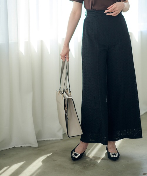 12Twelve Agenda(トゥエルブ アジェンダ)の「サイドベルトレースワイドパンツ(その他パンツ・レディース・ブラック/ブラウン・M)」の7枚目の写真