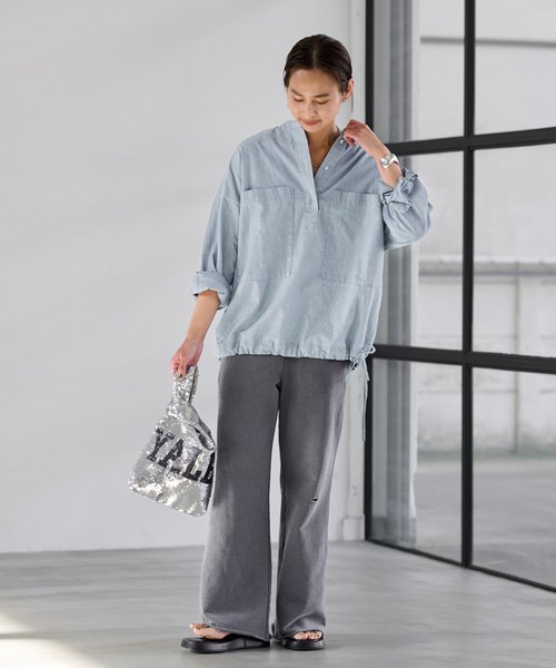 フレームワーク FRAMe WORK シアサッカードロストシャツブラウストップス 新品タグ付】FRAMeWORK シアサッカードロストシャツ シャツ