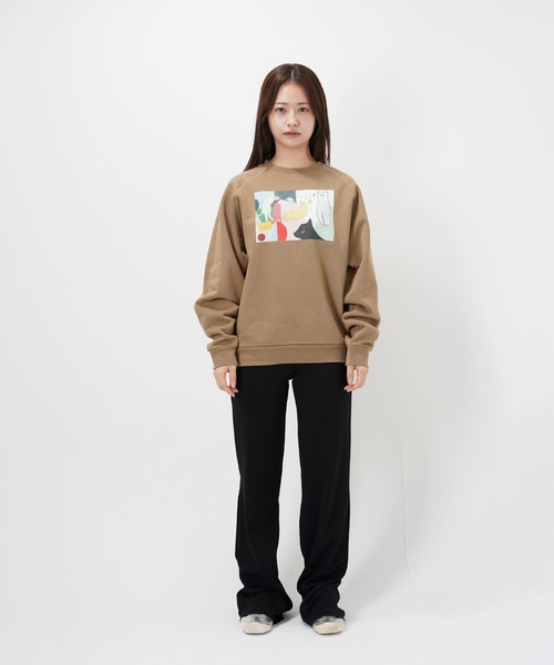 Common Noun(コモン ナウン)の「“CAT”&“DOG” Kana Akiyama 裏起毛ラグランクルースウェット(スウェット・レディース・杢グレー/ブラック/レッド/ベージュ/ネイビー・M/L/XL)」の21枚目の写真