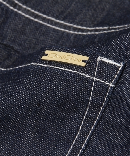 OUTLET（アウトレット）の「【DouDou】白ステッチデニムワイドPT（デニムパンツ・レディース・ブラック/インディゴブルー・38/36）」の11枚目の写真