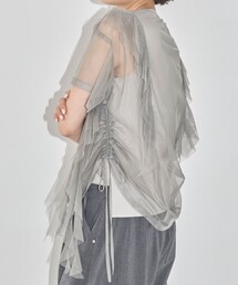 UNITED TOKYO（ユナイテッドトウキョウ）の「ウィスパリングチュールフリルTee｜ウォッシャブル/シアートップス/半袖/夏服（Tシャツ/カットソー・レディース）」