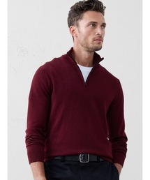 ハーフジップ」に該当するメンズのニット/セーター（レッド/赤色