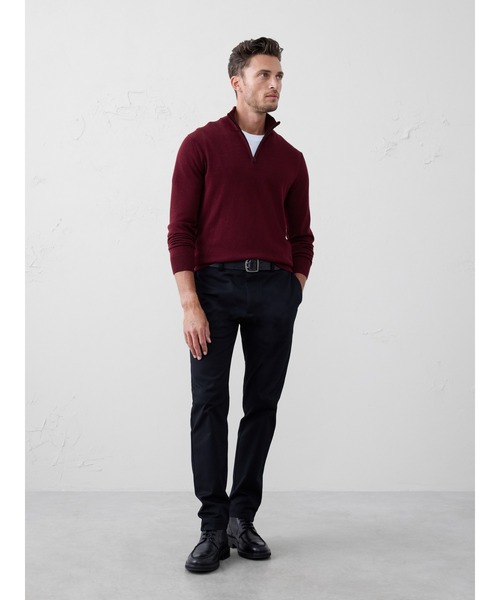 BANANA REPUBLIC FACTORY STORE（バナナリパブリック ファクトリーストア）の「BANANA REPUBLIC FACTORY STORE　　メリノウール ハーフジップ セーター（ニット/セーター・メンズ・ナチュラル/ブラック/ネイビー/ワイン・M/L/XL/S）」の8枚目の写真