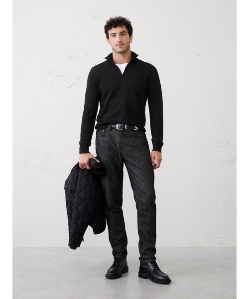 BANANA REPUBLIC FACTORY STORE（バナナリパブリック ファクトリーストア）の「BANANA REPUBLIC FACTORY STORE　　メリノウール ハーフジップ セーター（ニット/セーター・メンズ・ナチュラル/ブラック/ネイビー/ワイン・M/L/XL/S）」の12枚目の写真