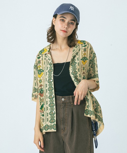 HLAADA（フラーダ）の「(HLAADA for ROSEBUD)FLOWER LINE SHORT SLEEVE SHIRTS（シャツ/ブラウス・レディース・ベージュ/バーガンディー・ONE SIZE）」の4枚目の写真